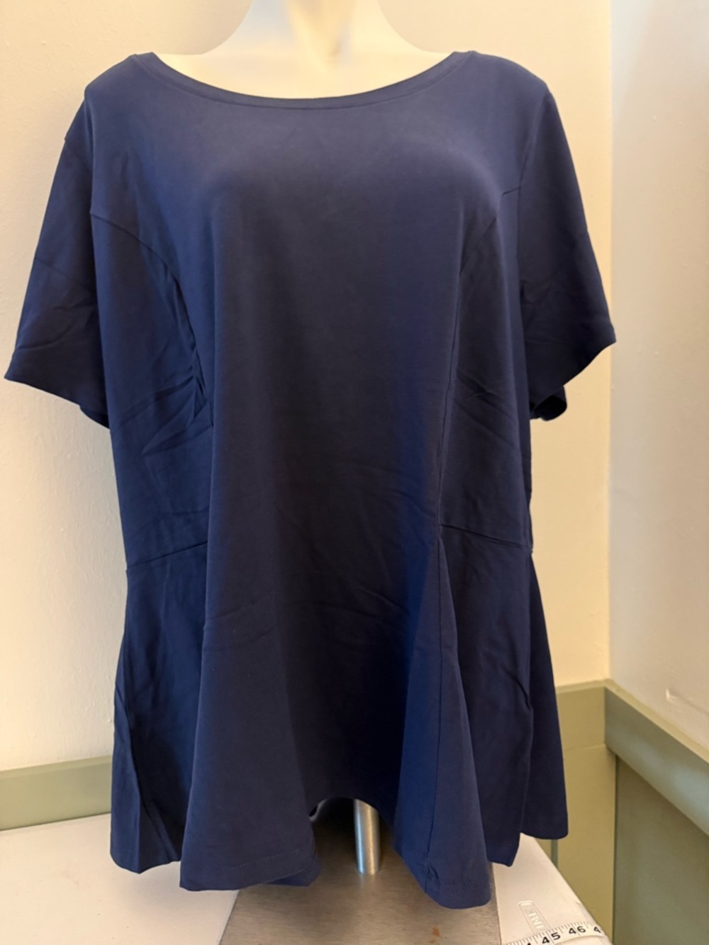 Women's Navy Short-Sleeve Swing Top